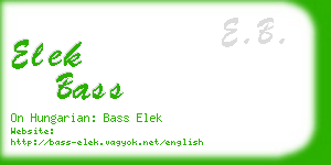 elek bass business card